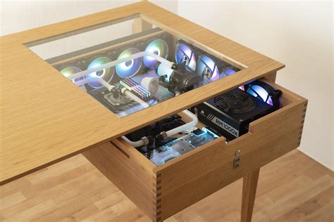 Wooden Desktop PC Build - All Custom Liquid Cooled - Installation Video ...