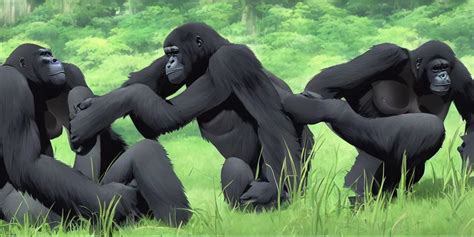 two silverback gorillas fighting for dominance, by | Stable Diffusion | OpenArt