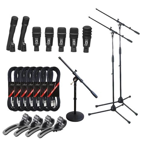 Superlux DRKA5C2 Extended 7-Piece Drum Mic Set with Stands & Leads