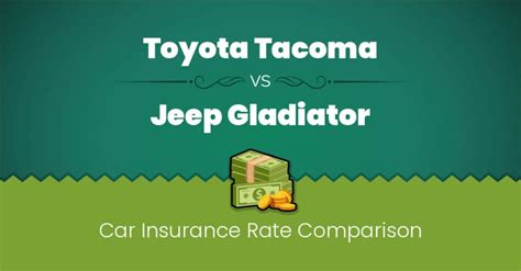 Toyota Tacoma vs. Jeep Gladiator Car Insurance Comparison for 2023