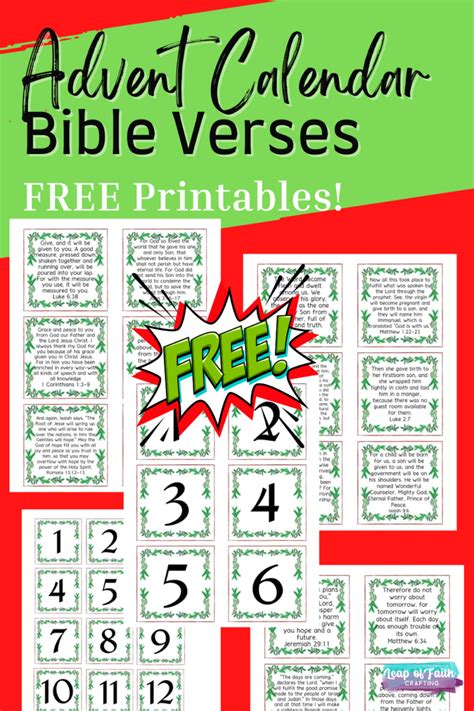 Advent Calendar Bible Verses (FREE Printables!) - Leap of Faith Crafting