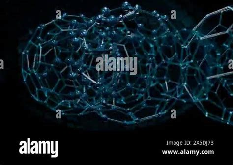 Looping, abstract 3d animation of spherical molecules, atoms that ...