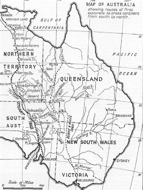 Map of Australia showing Stuart's route through Central Australia 1862 [2] | Download Scientific ...