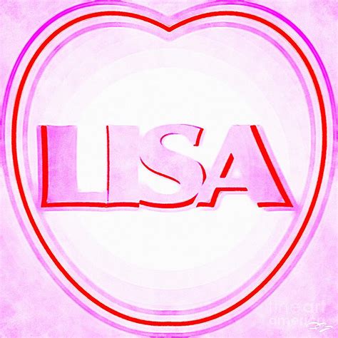 The Name Lisa in Pink and White Love Heart Name Design Digital Art by ...