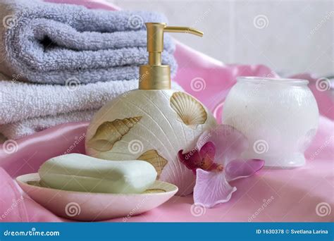 Spa essentials stock photo. Image of flowers, soap, scented - 1630378