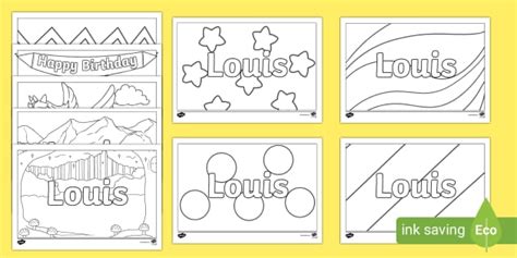 FREE! - Free Louis Name Simple Colouring Activity Sheets for Kids!