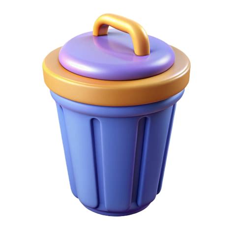 Premium Vector | A purple and yellow rubbish bin
