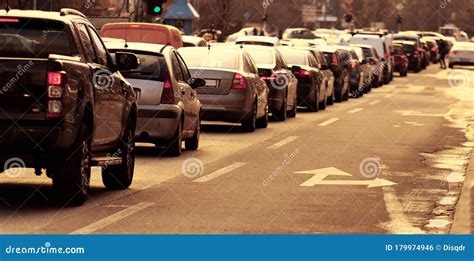 Traffic Jam Cars on the Street Stock Photo - Image of road, motion: 179974946