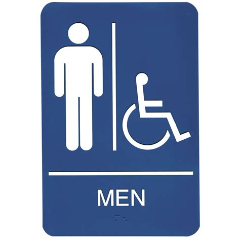 ADA Compliant Wheelchair Accessible Men's Restroom Sign, Blue