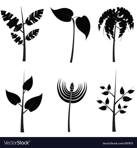 Plants silhouette Royalty Free Vector Image - VectorStock