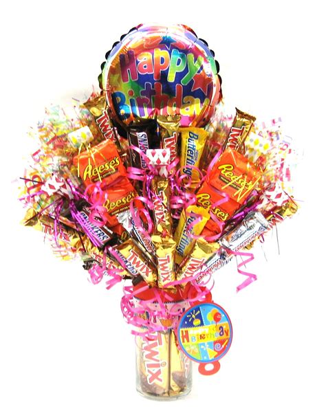 Confetti Happy Birthday Candy Bouquet. | Birthday candy bouquet, Candy ...