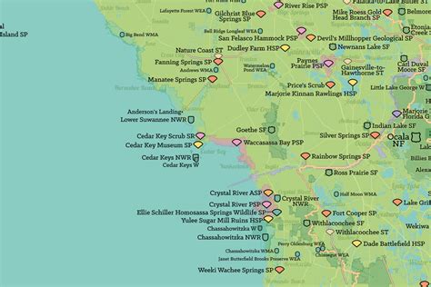 Florida State Parks & Federal Lands Map 24x36 Poster - Best Maps Ever