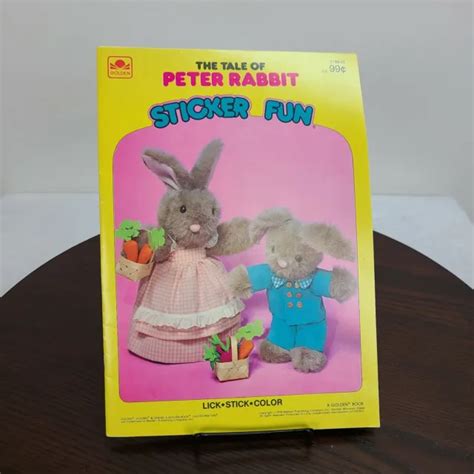 1978 GOLDEN THE Tale Of Peter Rabbit Sticker Fun Book Stick Color Easter Unused $19.99 - PicClick