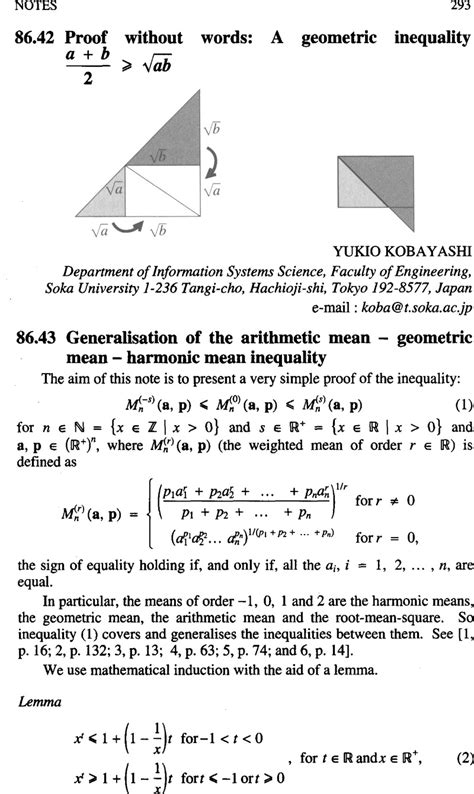 Generalisation of the arithmetic mean – geometric mean – harmonic mean inequality | The ...