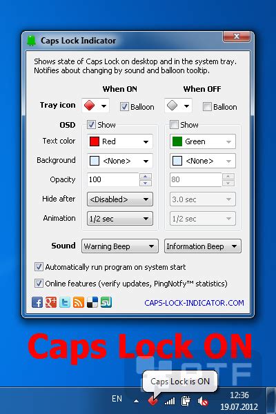 Caps Lock Indicator for Windows, free download