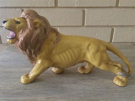 Vintage Ceramic Lion Gold Ceramic Lion Mid Century Ceramic | Etsy | Mid ...