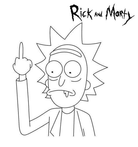 rick and morty outline drawing - howtogetdirtoutofwhitevans