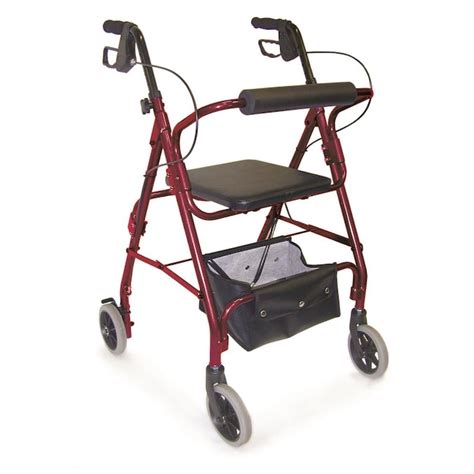 DMI DMI Lightweight Adjustable Seat Height Aluminum Rollator Walker ...