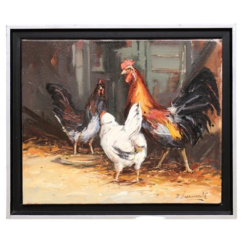 Pair of Late 19th-Early 20th Century "Barnyard" Paintings at 1stDibs