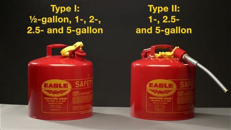 Eagle Safety Cans Type I and Type II - YouTube