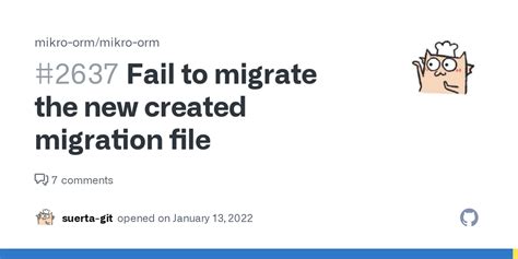 Fail to migrate the new created migration file · Issue #2637 · mikro ...