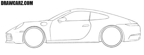 how to draw a Porsche 911 side view – DrawCarz