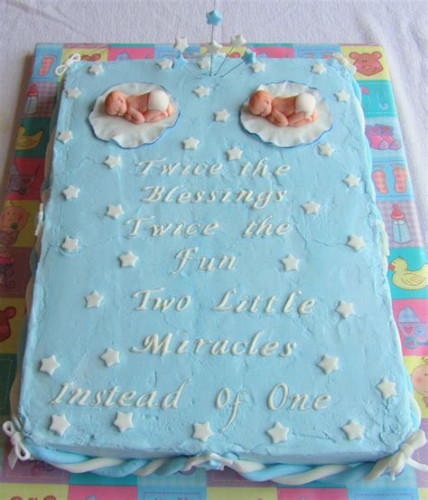 Twin Boys Baby Shower Cake - CakeCentral.com