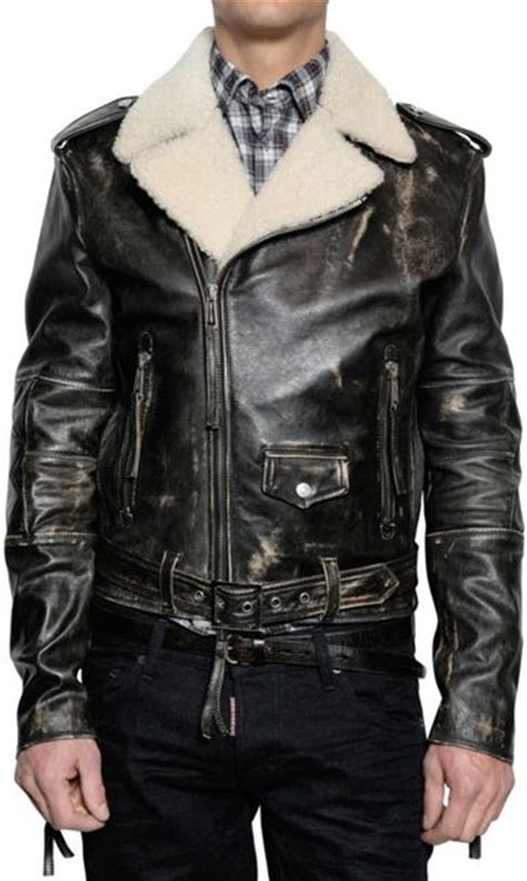 Dsquared² Horse Leather Biker Jacket in Black for Men | Lyst