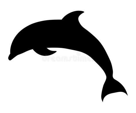 Black Silhouette of a Dolphin in a Jump Stock Vector - Illustration of ...