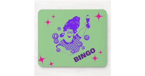 Crazy Bingo Lady Mouse Pad | Zazzle