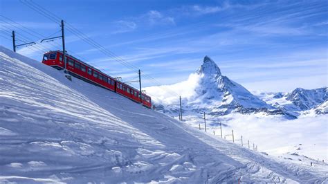 Wallpaper : Zermatt, Switzerland, Alps, snow, train, mountains ...