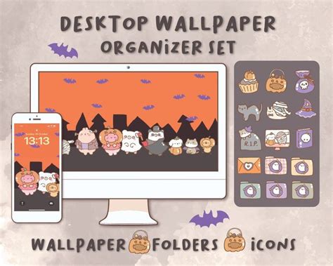 Cute Halloween Desktop Wallpaper Organizer Mac and Windows Organizer ...