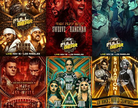 AEW Full Gear 2023 official match posters on Behance