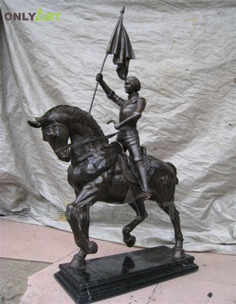 Joan of Arc on Horse Back with Flag Bronze Figurine OAST-77 | onlyart ...