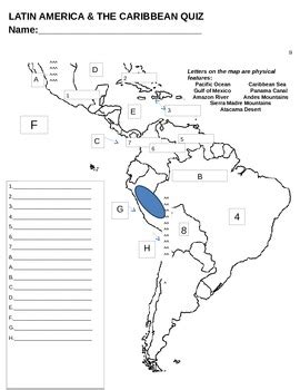 Latin America Map Quiz by Miss Social | TPT