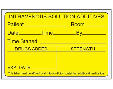 33 Intravenous Additive Label - Labels Design Ideas 2020