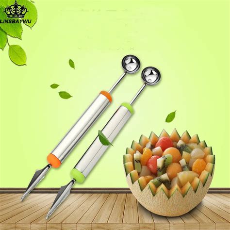 Aliexpress.com : Buy 1Pcs High Quality Stainless Steel Melon Baller Fruit Double Side Scoop ...