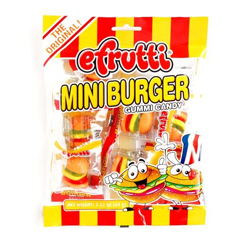 Efrutti Gummy Mini Burgers 2.4 oz each (6 Items Per Order) - Walmart ...