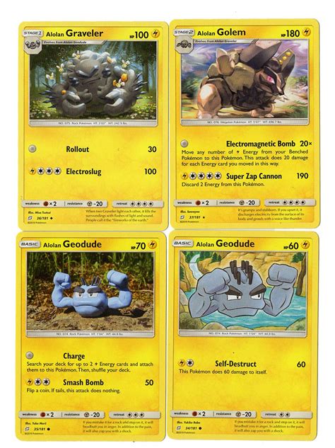 Buy Sun Moon Team Up - Evolution Set - Alolan Golem 37/181 - Alolan Graveler & Alolan Geodude ...