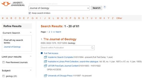 Journals - Science - Geology - LibGuides at University of Johannesburg