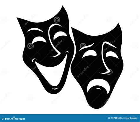 Drama Masks Black And White - Goimages 411