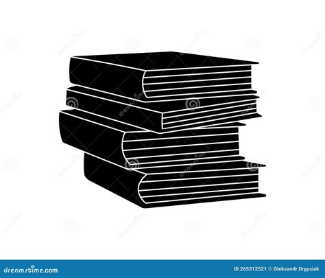 Stack of Books Silhouette. Bookstore, Library Symbol. Book Silhouette ...