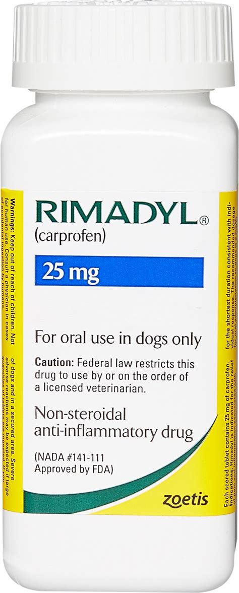 RIMADYL (Carprofen) Chewable Tablet for Dogs, 25-mg, 1 chewable tablet ...