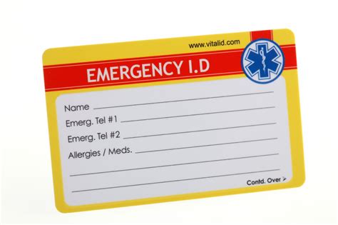 Emergency ID card | emergency medical id card | Vital ID