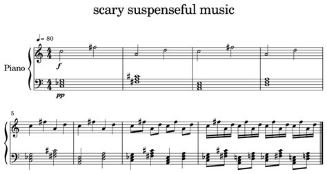 scary suspenseful music - Sheet music for Piano