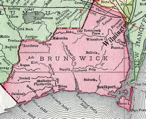 Brunswick County Nc Map - Map Of West