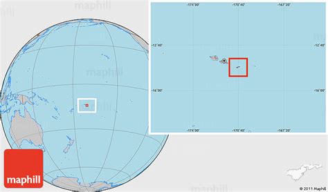 Flag Location Map of American Samoa, gray outside