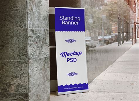 Free Outdoor Advertising Roll-up Banner Mockup PSD - Good Mockups