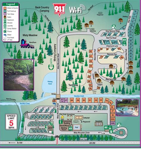 Map of Misty Mountain Campground, off 64/ 250 -- Greenwood, VA ...