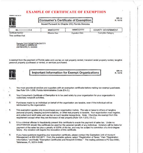 What is an example of a tax-exemption certificate?